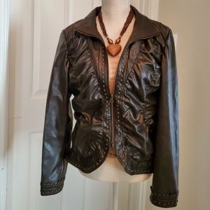 Faux Newport News Leather Coat SZ 10